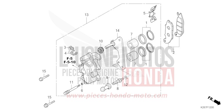 VORDERRAD-BREMSSATTEL von MSX GROM A MAT GUNPOWDER BLACK METALLIC (NH436) von 2021